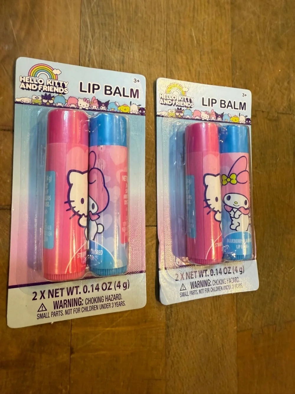 Hello Kitty Pink and Blue Lip Balm Duo